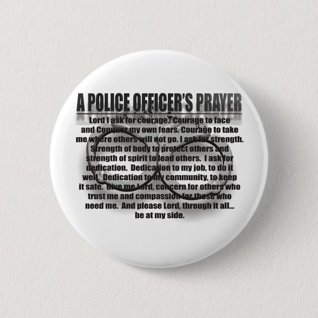 A POLICE OFFICER'S PRAYER BUTTON (Front)