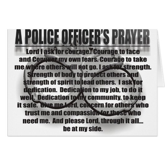 A POLICE OFFICER'S PRAYER CARDS (Front Horizontal)