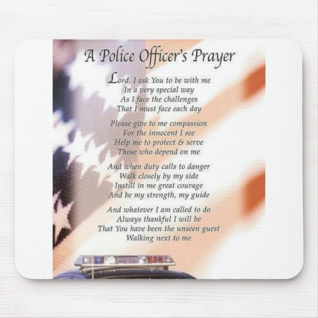 A Police Officer's Prayer Mouse Pad (Front)