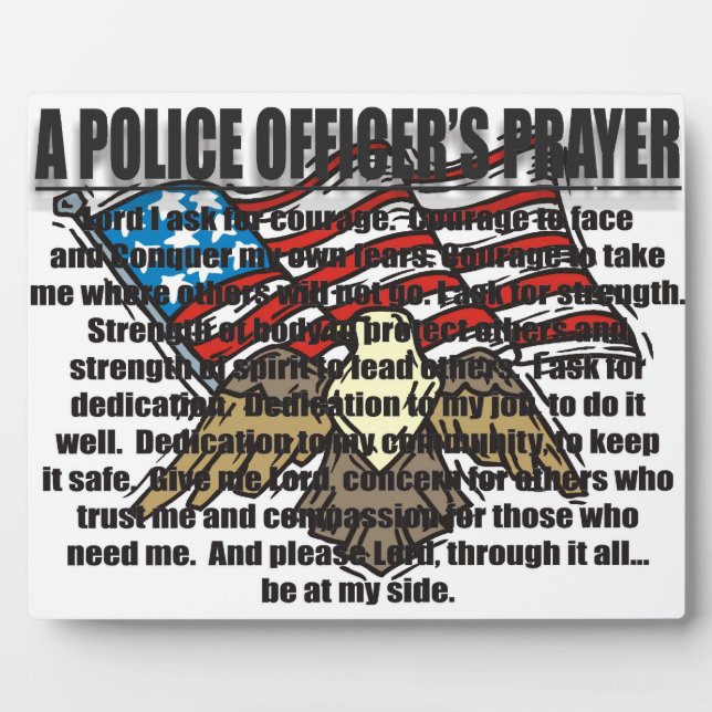 A POLICE OFFICER'S PRAYER PLAQUE (Front)