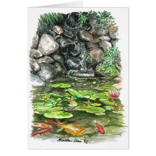 A pond with fish cards (Front)