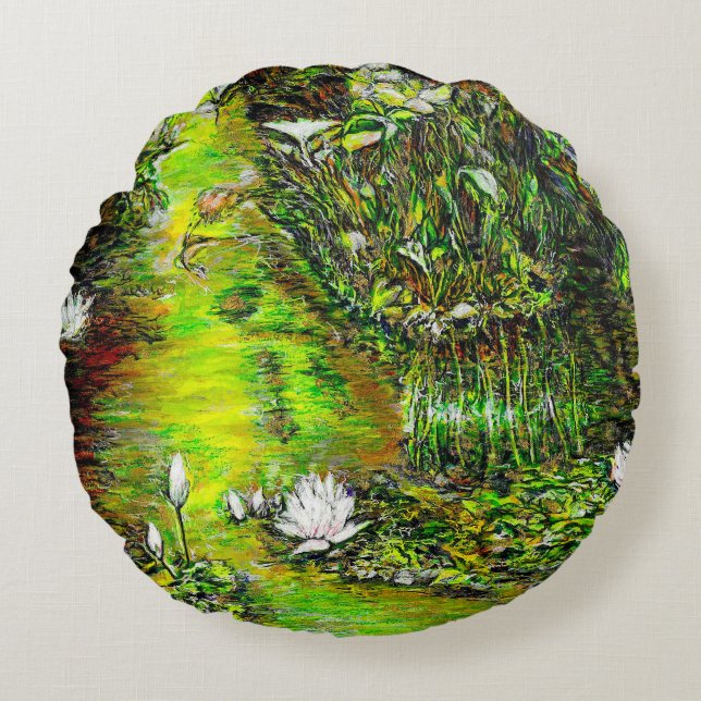 A Pond with Unpure Thoughts Round Pillow (Front)