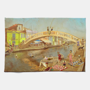 A Ponte dos Carcavelos. Aveiro (Portugal) Kitchen Towel