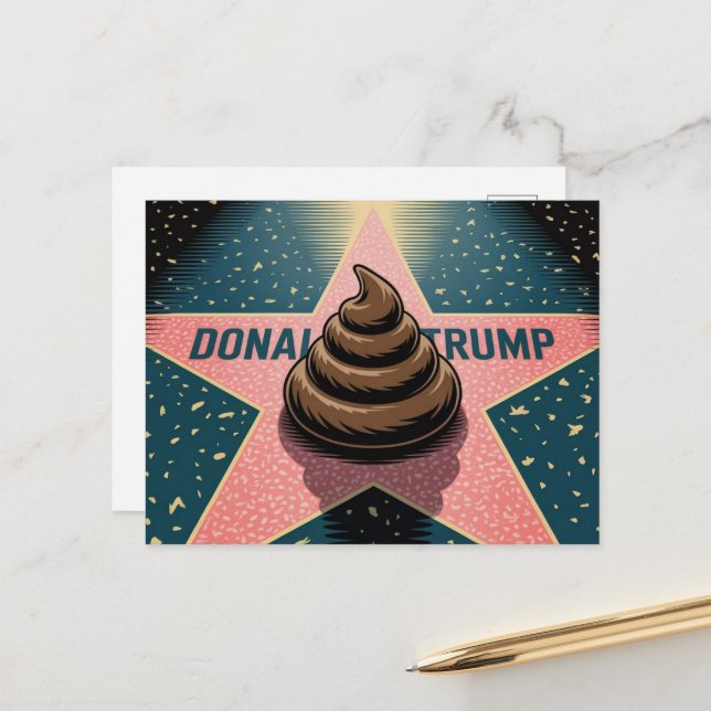 A Poo on a Star Postcard (Front/Back In Situ)
