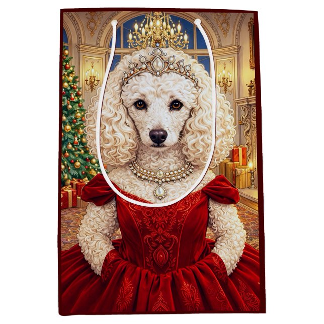 A Poodle Christmas Holiday   Medium Gift Bag (Front)