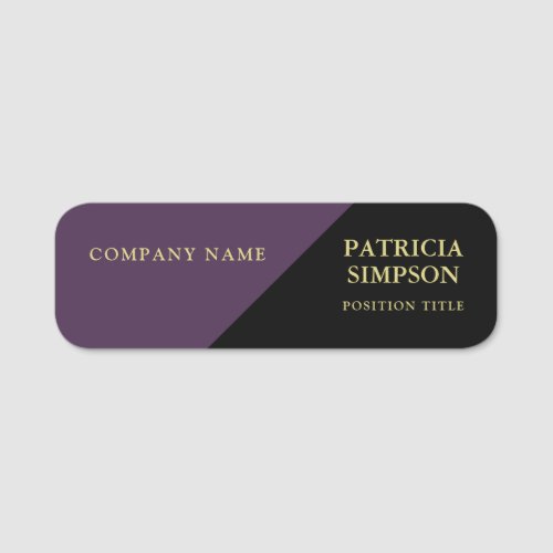 A Pop Of Color And Elegance Violet Purple  Black Name Tag