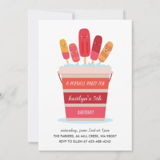 A Popsicle Party Kid's birthday party Invitation