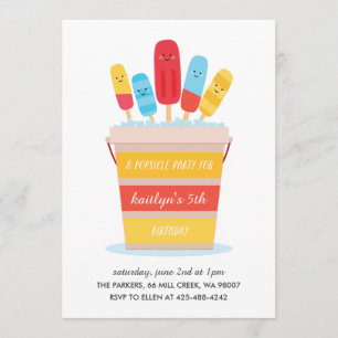 A Popsicle Party Kid's birthday party Invitation
