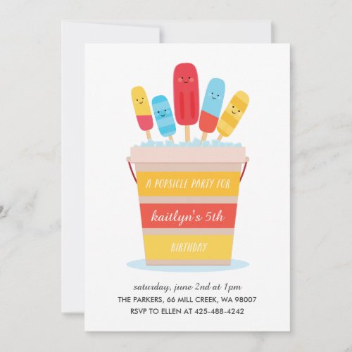 A Popsicle Party Kids birthday party Invitation