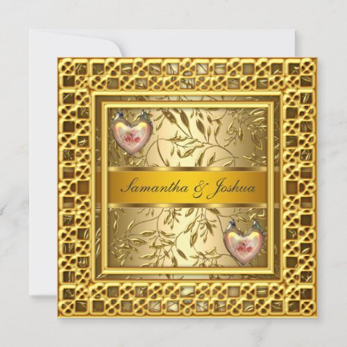 A Popular Elegant Wedding Invitation Gold