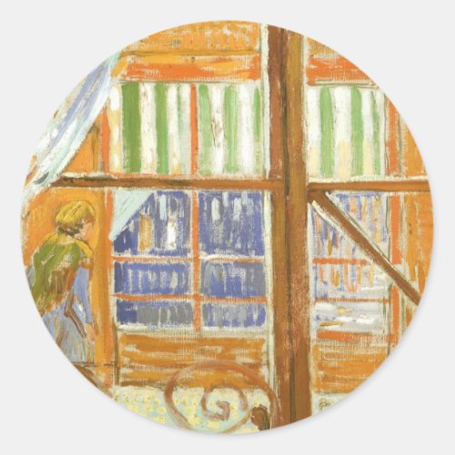 A Pork Butchers Shop Window by Vincent van Gogh Classic Round Sticker