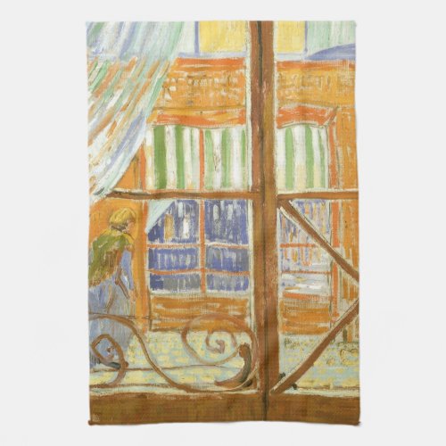 A Pork Butchers Shop Window by Vincent van Gogh Kitchen Towel