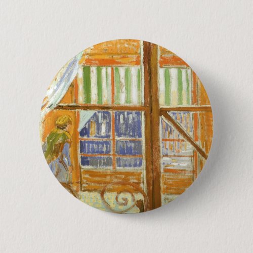 A Pork Butchers Shop Window by Vincent van Gogh Pinback Button