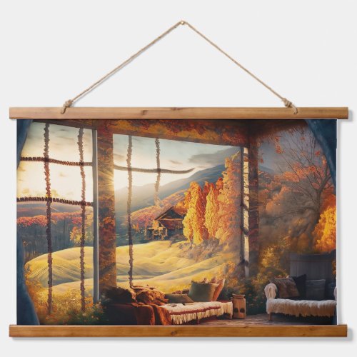 A portal to the serene allure of rural life hanging tapestry