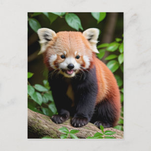 A Portrait of a Cute Red Panda Postcard