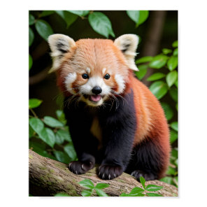 A Portrait of a Cute Red Panda Poster