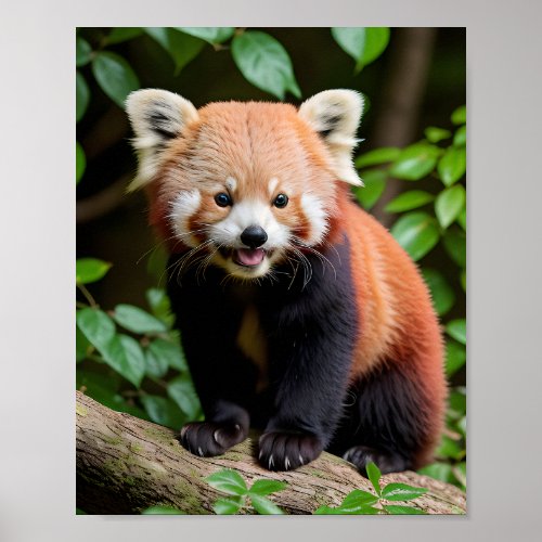 A Portrait of a Cute Red Panda Poster