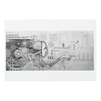 a portrait of determinism metal photo print