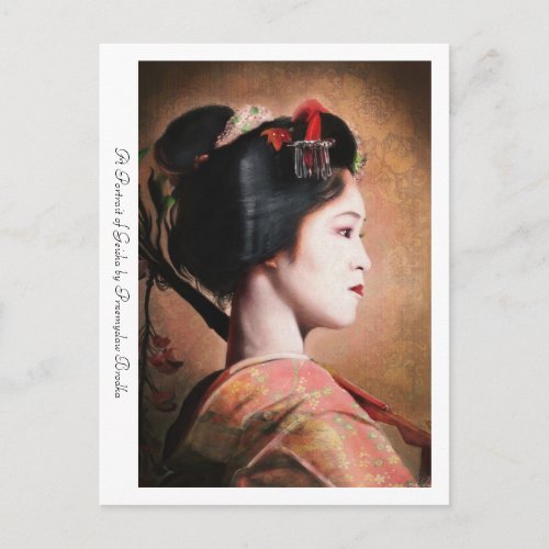 A Portrait of Geisha japanese oriental postcard