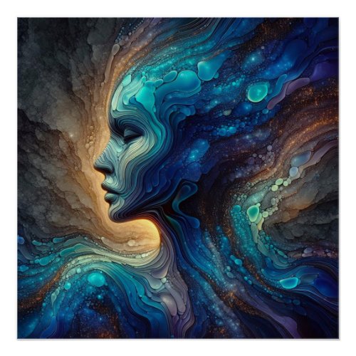 A Portrait Of Womans Face _ Abstract Art Poster