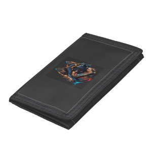 A portrait off an German shepherd dog Tri-fold Wallet