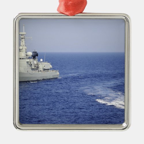 A Portuguese navy team in an inflatable boat Metal Ornament