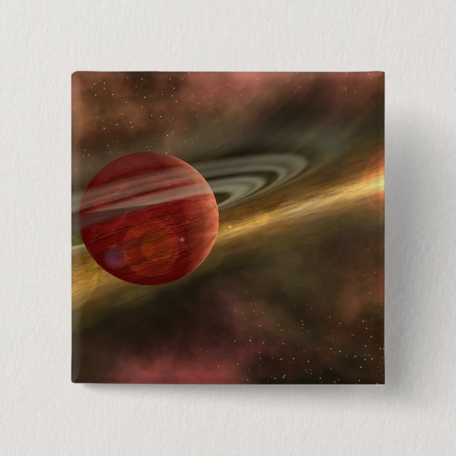 A possible newfound planet pinback button (Front)