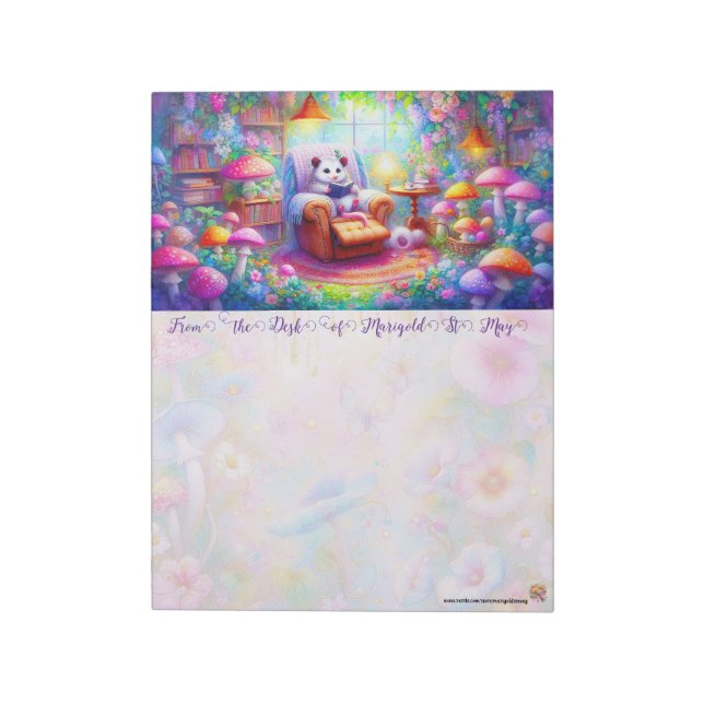 A Possum in His Reading Nook Notepad (Rotated)