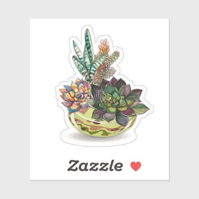 A Pot of Succulents Sticker (Sheet)