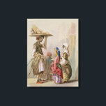 A pot seller, c.1855 canvas print<br><div class="desc">Image:20381  A pot seller,  c.1855. Preziosi,  Amadeo (1816-82). Victoria & Albert Museum,  London,  UK.  Art,  Fine Art.</div>