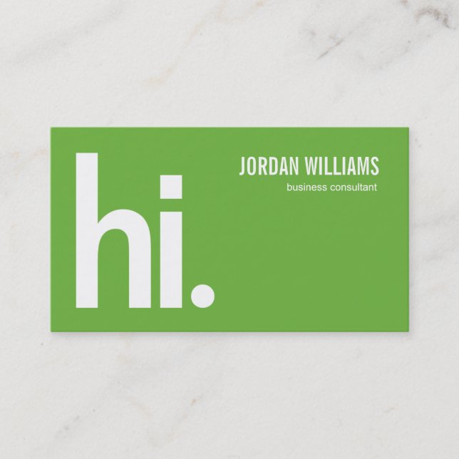 A Powerful Hi - Modern Business Card - Green (Front)