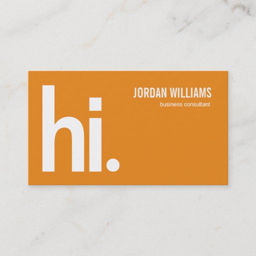 Customizable A Powerful Hi - Modern Business Card - Orange Business Card