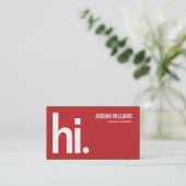 A Powerful Hi - Modern Business Card - Red (Standing Front)