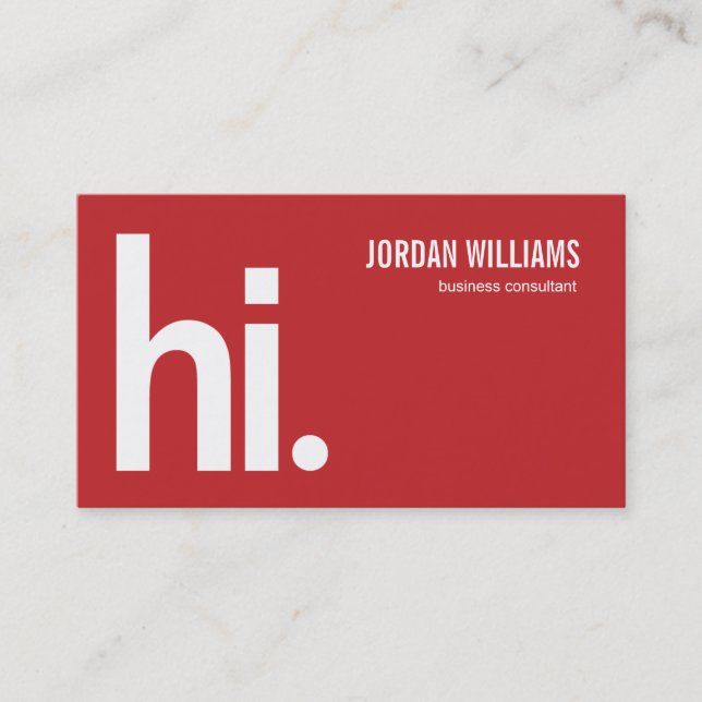 A Powerful Hi - Modern Business Card - Red (Front)