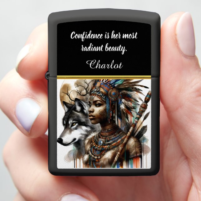 A powerful warrior spirit connected to nature zippo lighter (In Hand)