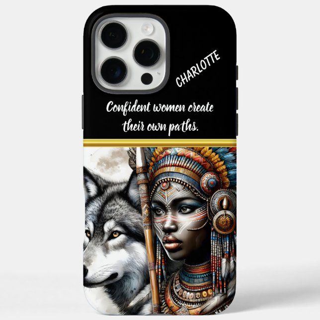 A powerful warrior with a wolf companion in nature Case-Mate iPhone case (Back)