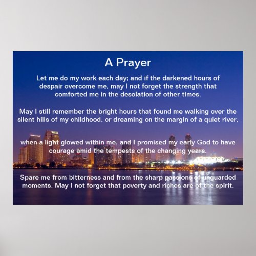 A Prayer Blue San Diego  Posters