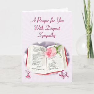 A prayer coming with deepest sympathy card