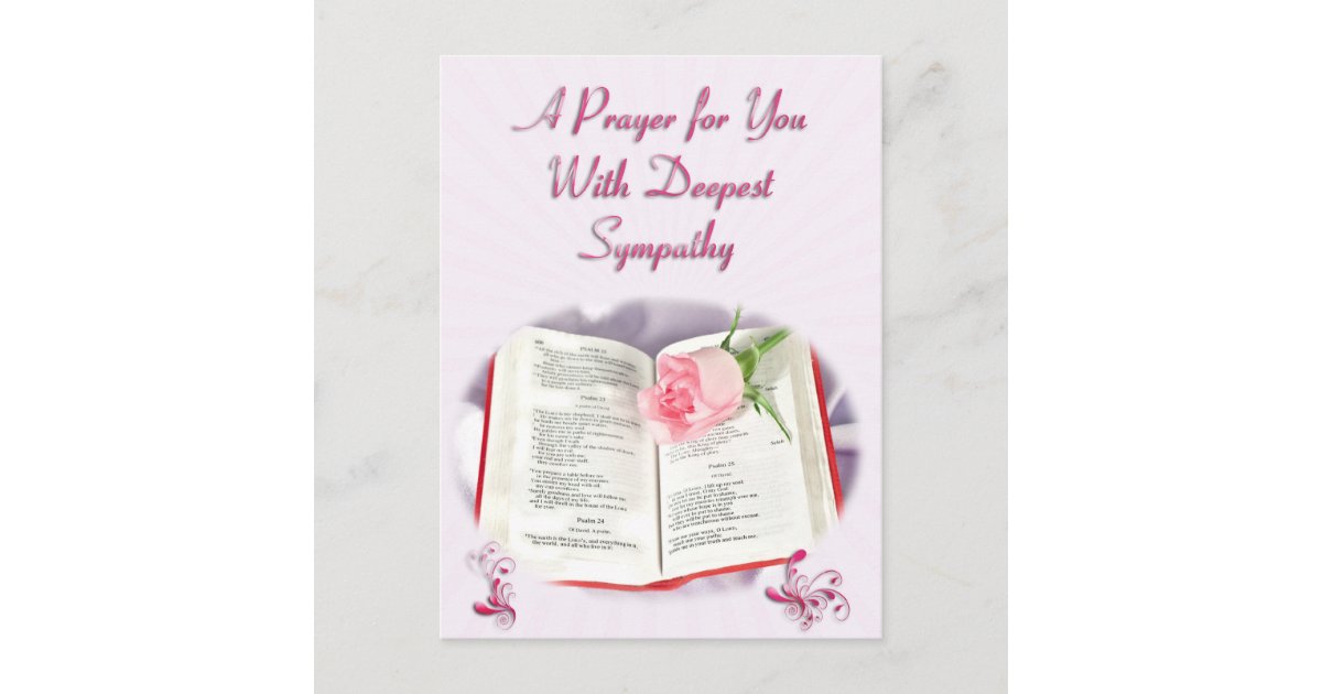 White Floral Deepest Sympathy Postcard, Zazzle