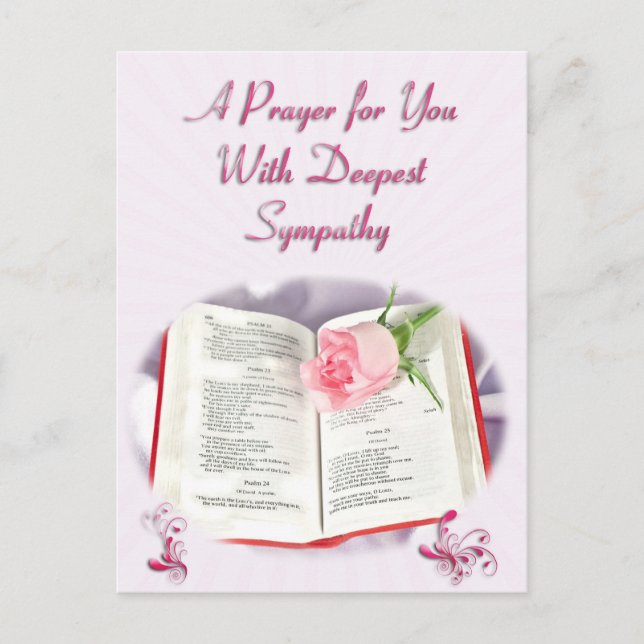 A prayer coming with deepest sympathy postcard (Front)
