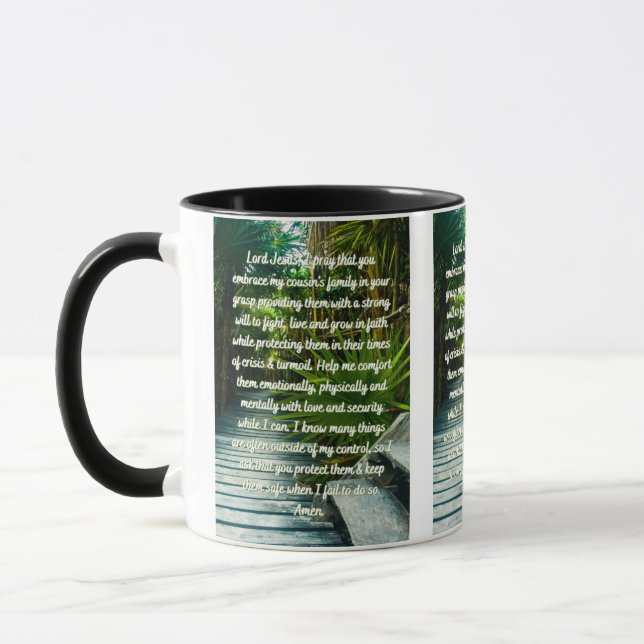 A Prayer For A Cousin's Family Two-Tone Mug (Left)