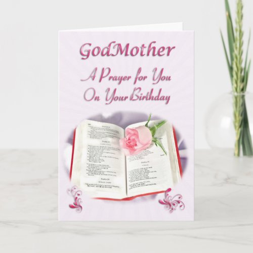 A prayer for a God Mother on her Birthday Card