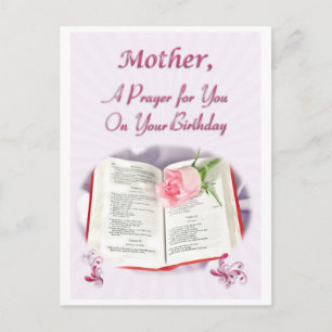 A prayer for a Mother on her Birthday Postcard