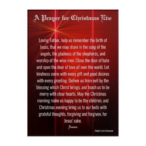 A Prayer for Christmas Eve Acrylic Print