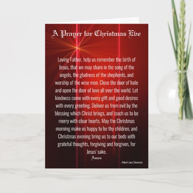 A Prayer for Christmas Eve Holiday Card (Front)