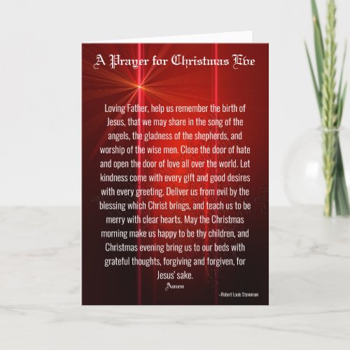 A Prayer for Christmas Eve Holiday Card