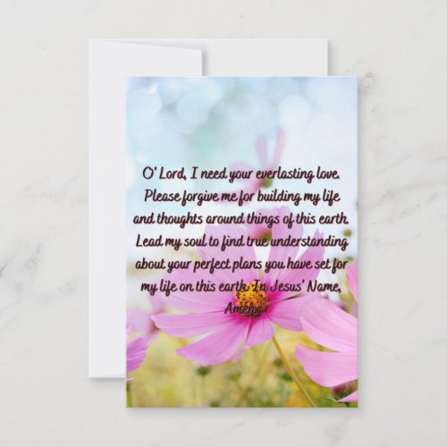 A Prayer For Daily Forgiveness Flat Greeting Card