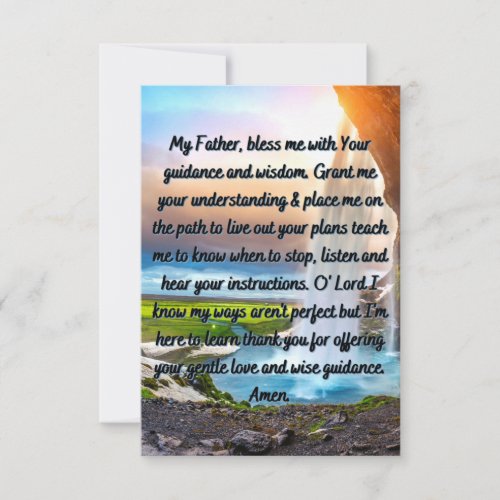 A Prayer For Daily Guidance Flat Greeting Card