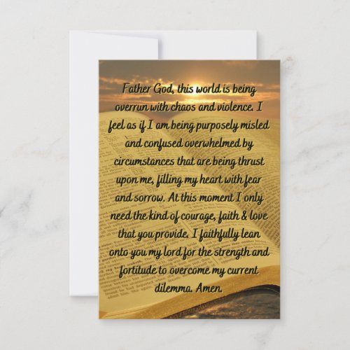 A Prayer For Daily Peace Flat Greeting Card