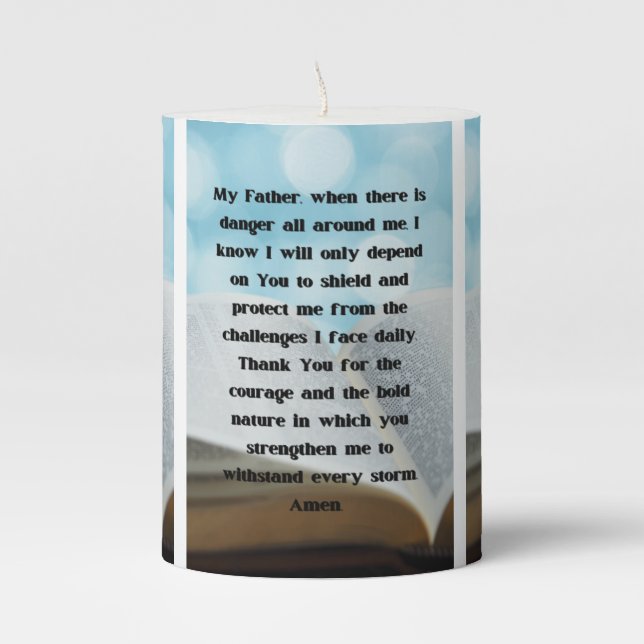 A Prayer For Dangerous Times Pillar Candle (Front)